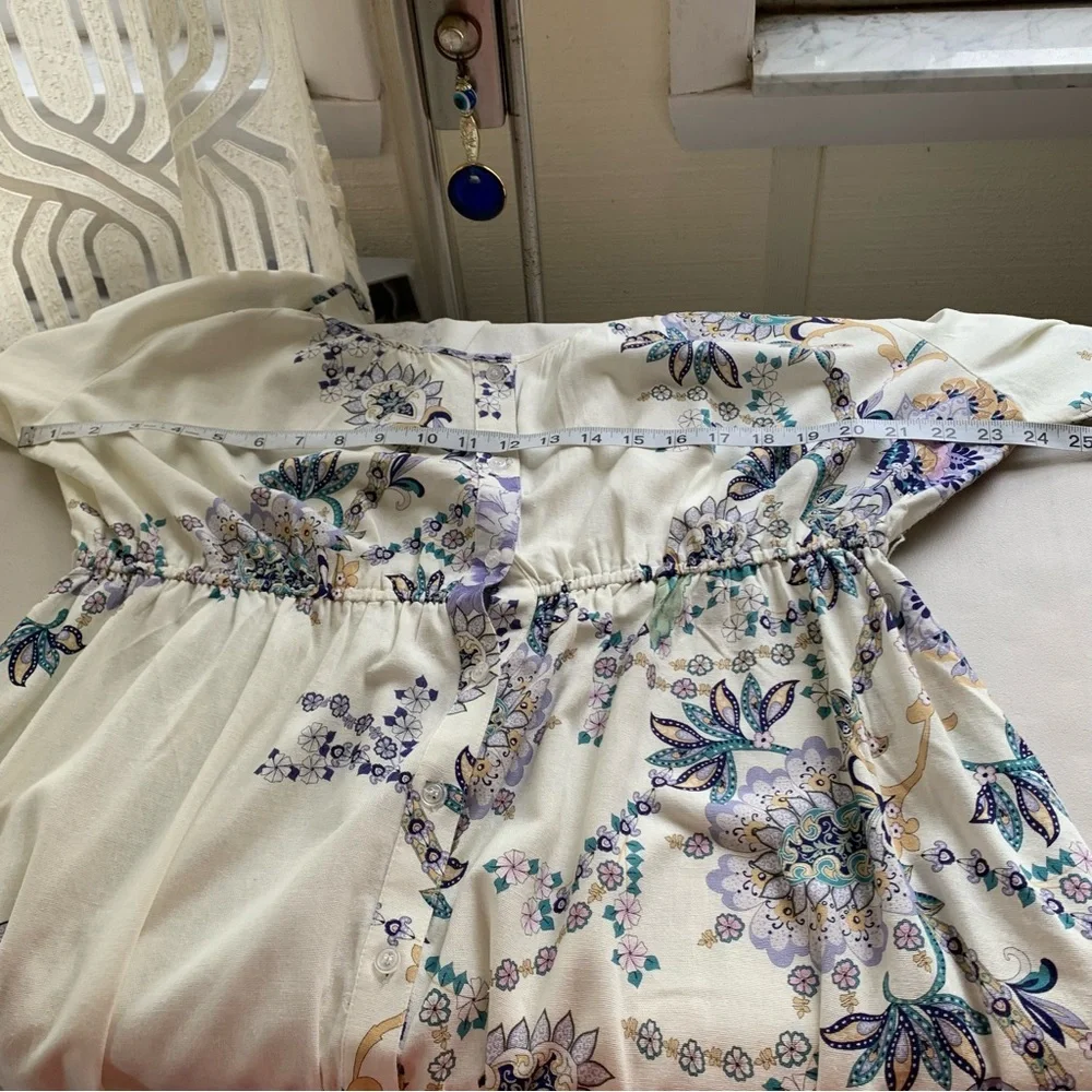 NWT Calypso St. Barth Linen blend printed maxi belted dress size L - Picture 7 of 13